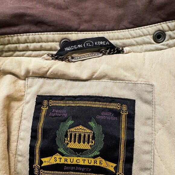 Vintage Structure Expedition Gear Canvas Duster Coat XL – Tan with Brown Trim, T - Picture 6 of 6